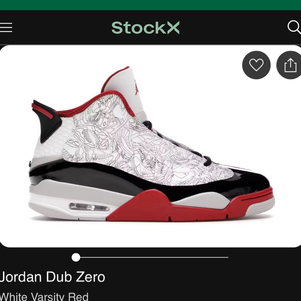 Jordan Dub Zero White and Red Sneakers